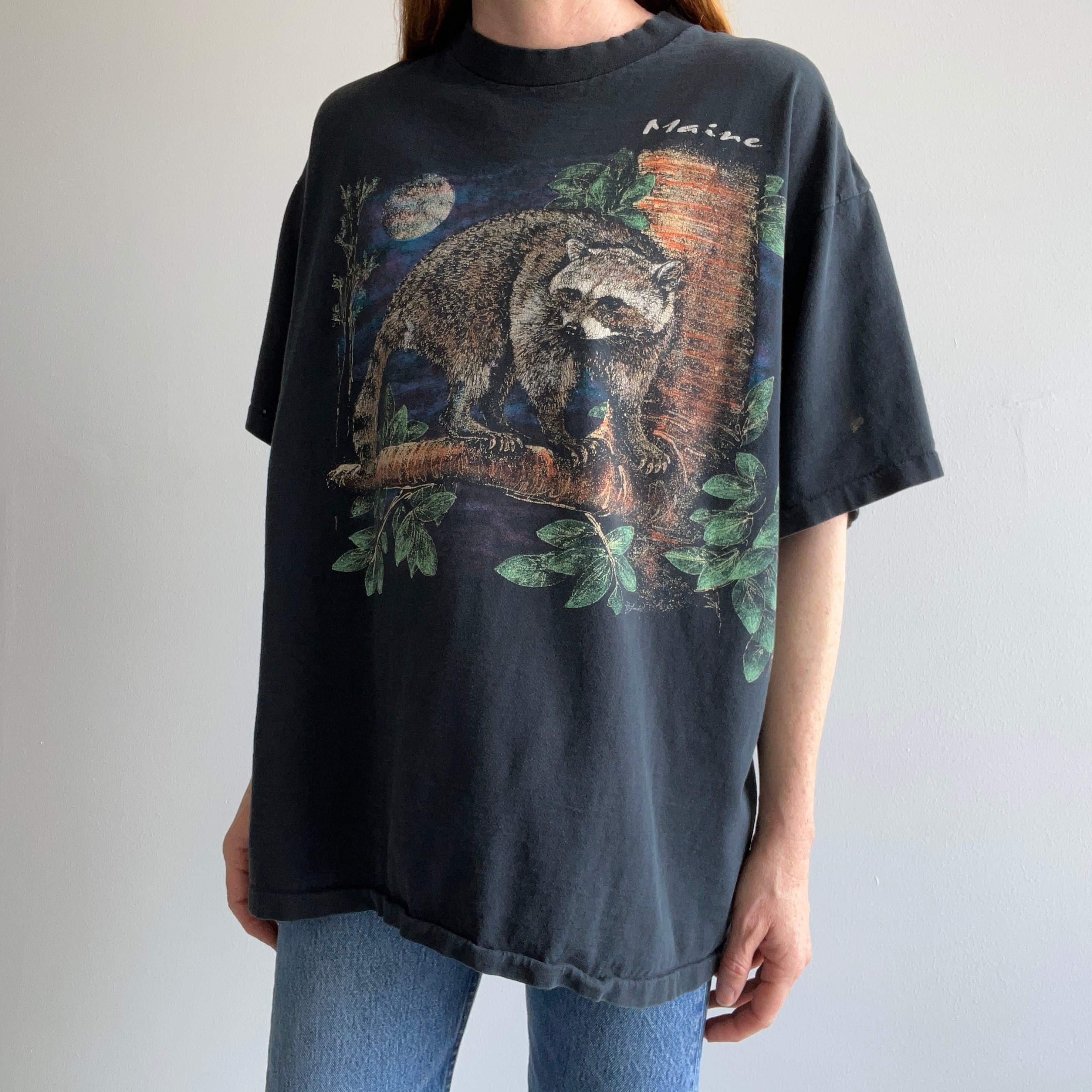 1990s Trash Can Panda Wrap Around Epic T-Shirt - AKA Racoon