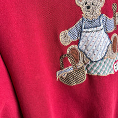 1980/90s Martha Stewart-esque Teddy Bear and Some Apple Butter Sweatshirt