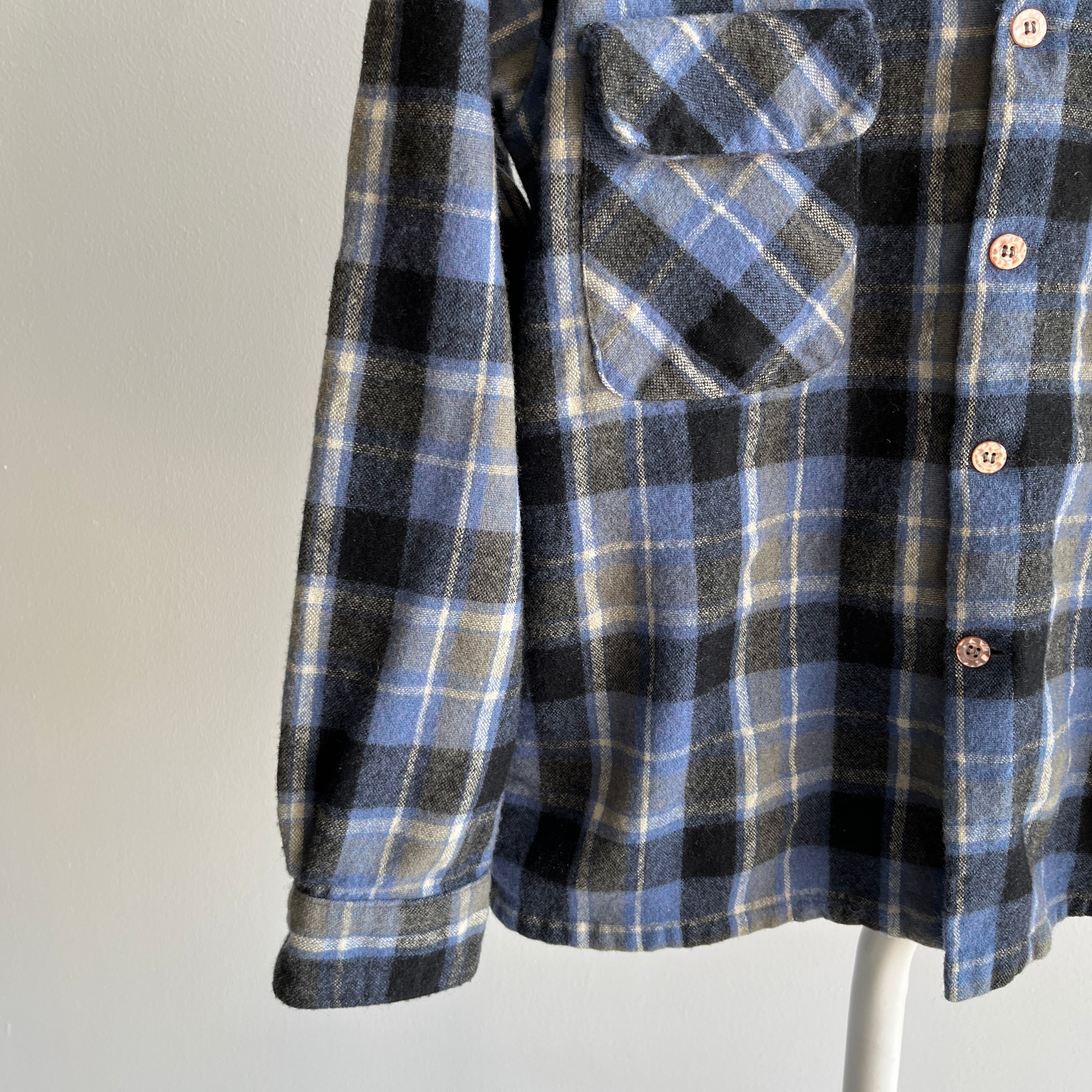 1970s Kings Road Smaller Flannel - Wool and Nylon