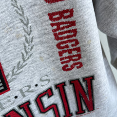 1980s Utterly Thrashed Wisconsin Tattered, Split Cuffs and Collared Sweatshirt