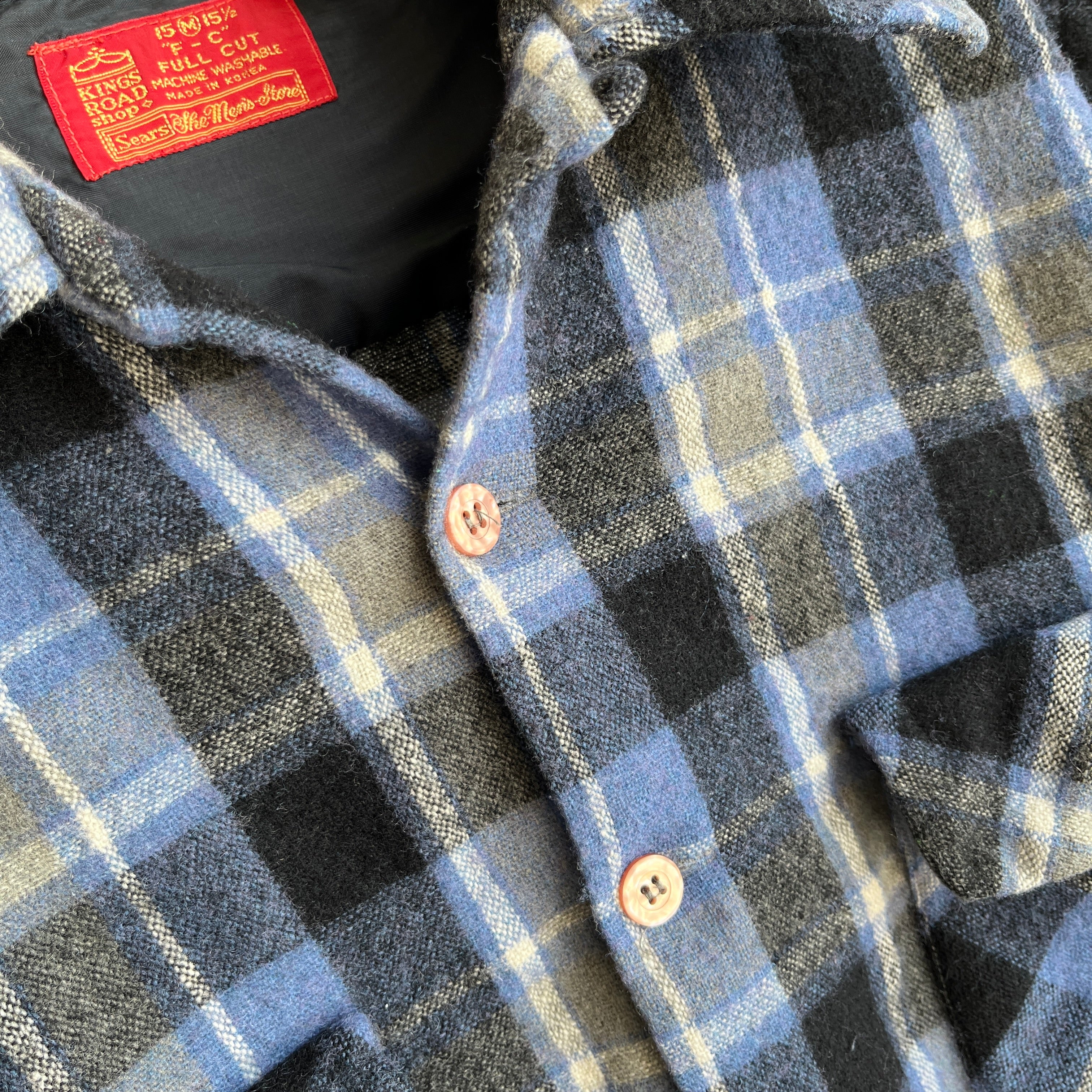 1970s Kings Road Smaller Flannel - Wool and Nylon