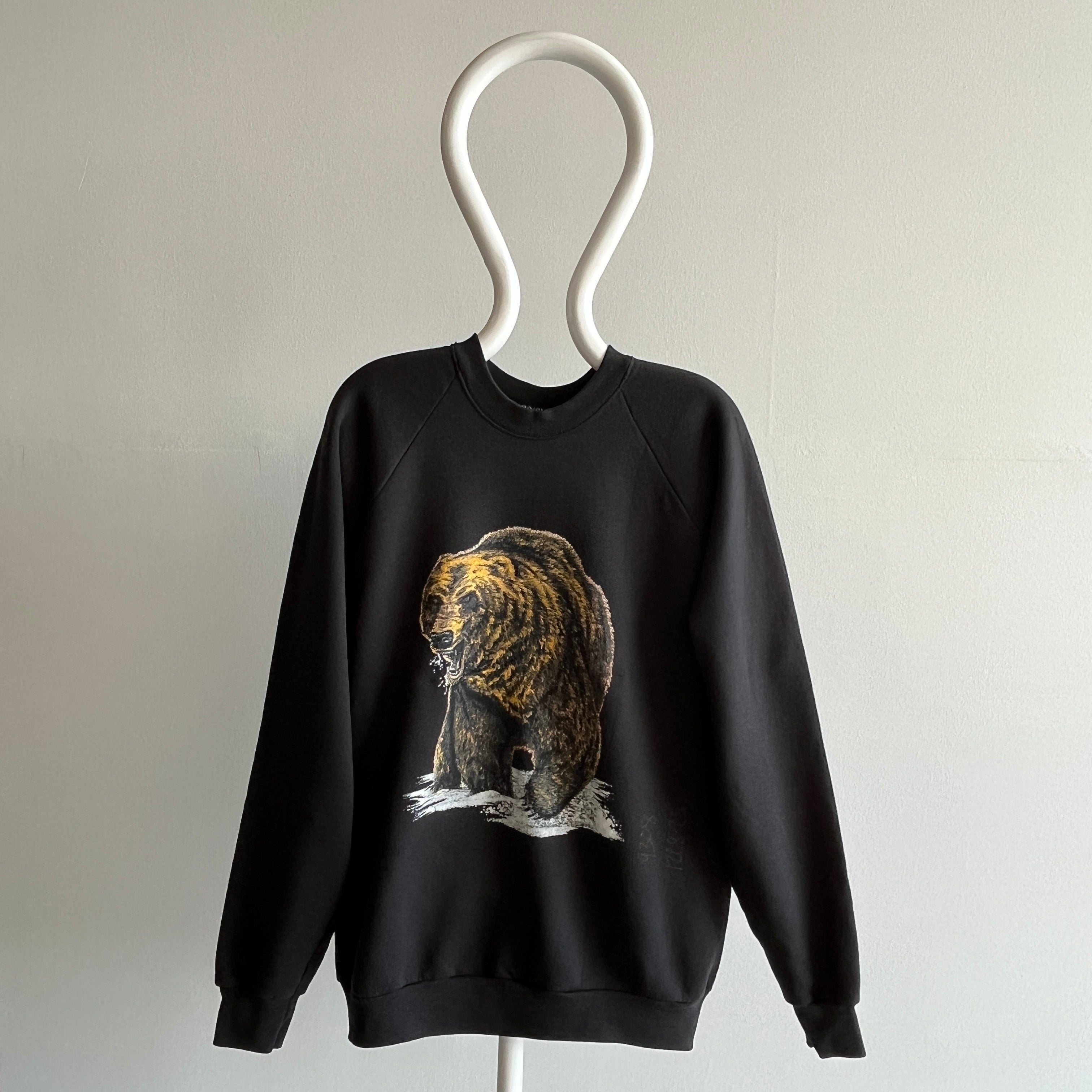 1980s Super Bizarre Mended Grizzly Bear Sweatshirt by FOTL
