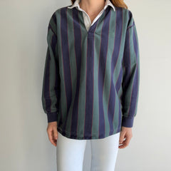 1990/2000s Izod Vertical Stripe Rubgy Shirt