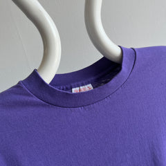 1980s Purple Long Sleeve Cotton T-Shirt by Sunbelt