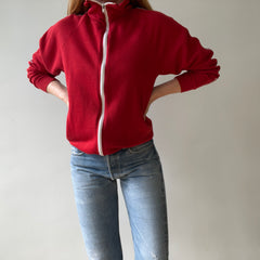 1970s Red Track Jacket Sweatshirt - The Neck on This!