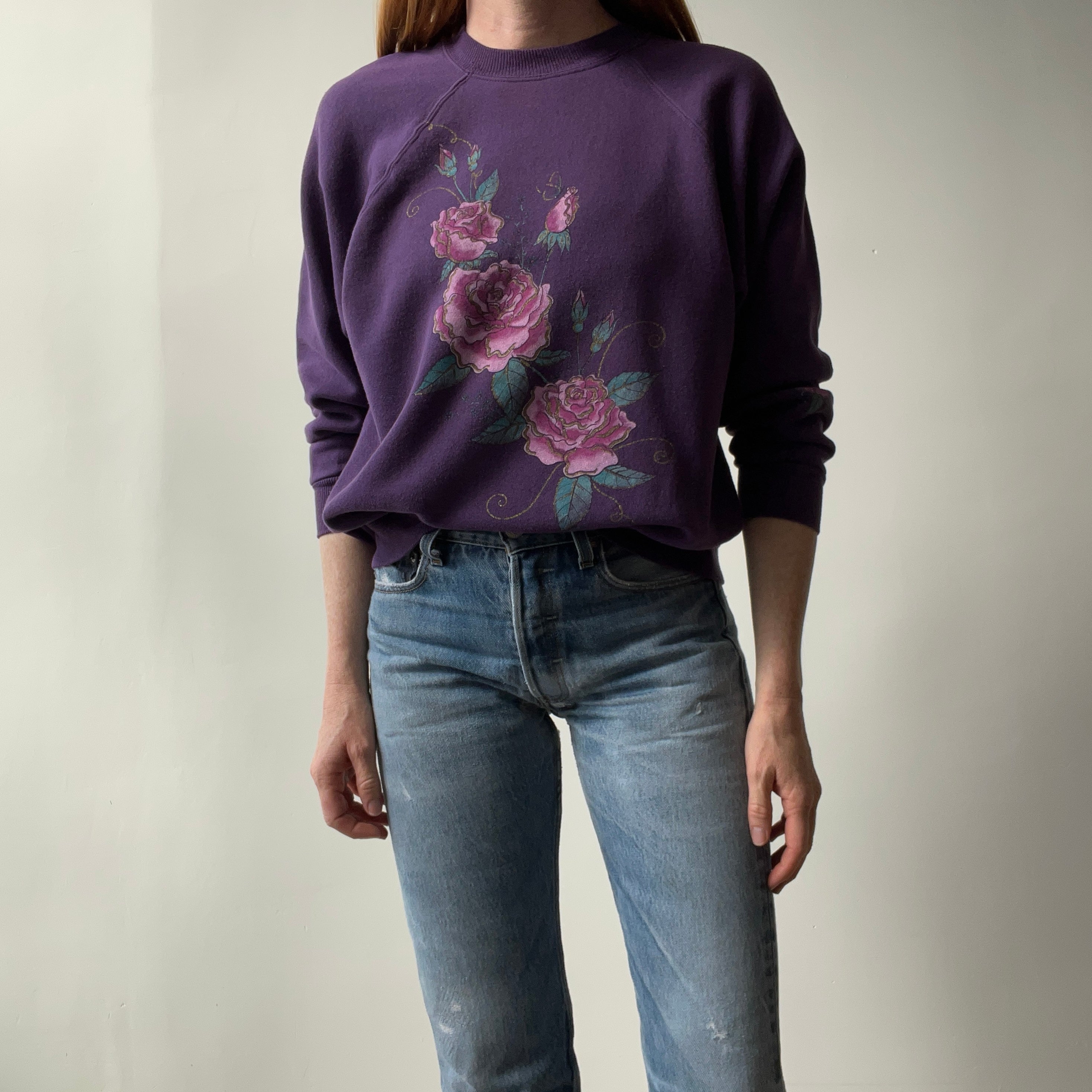 1980s Rose Sweatshirt - THE SLEEVES!