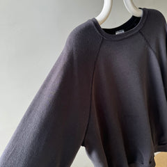 1980s Faded Larger Blank Black Tultex Sweatshirt