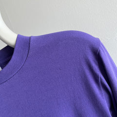 1980s Purple Long Sleeve Cotton T-Shirt by Sunbelt