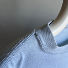 1970s Baby Sky Blue Cotton Knit Pocket T-Shirt