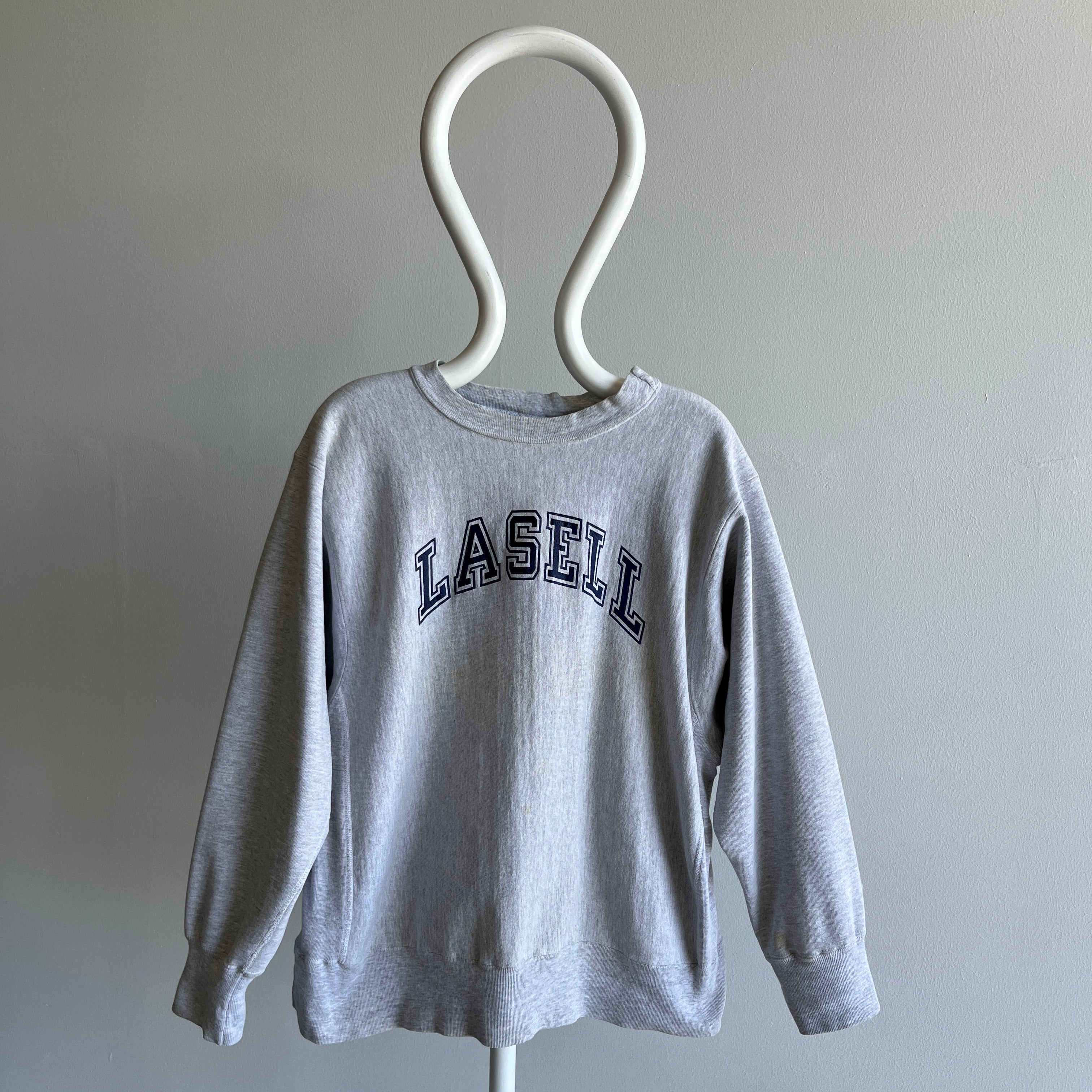 1980/90s Lasell Reverse Weave USA Made Champion Nicely Worn Heavyweight Sweatshirt