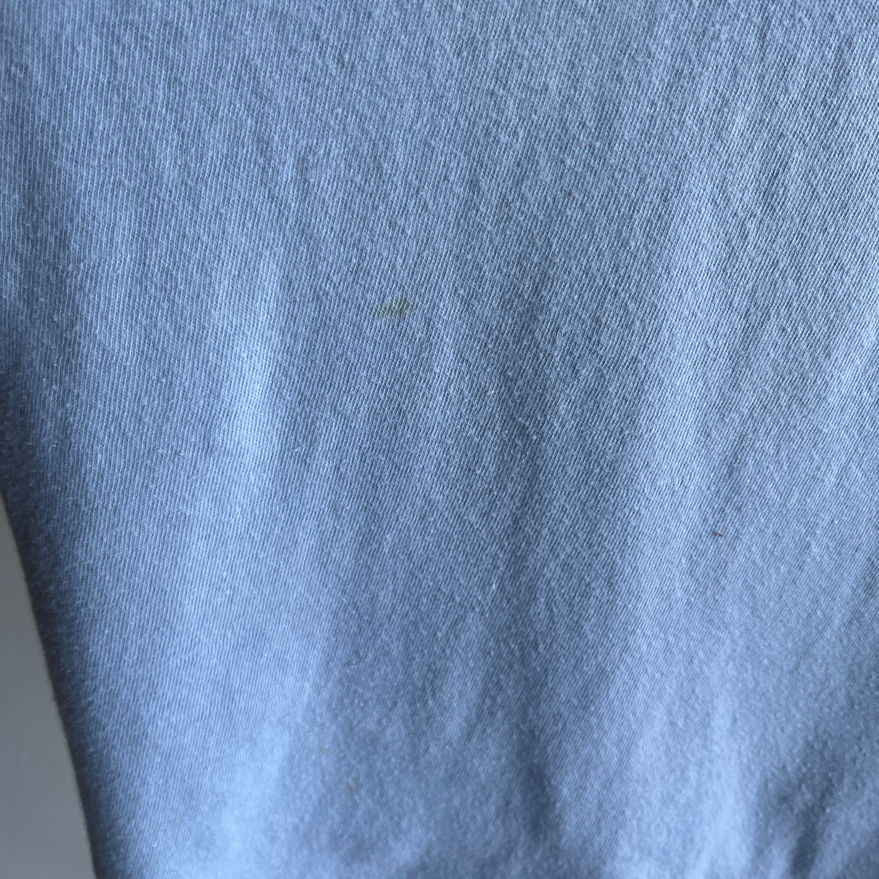 1970s Baby Sky Blue Cotton Knit Pocket T-Shirt