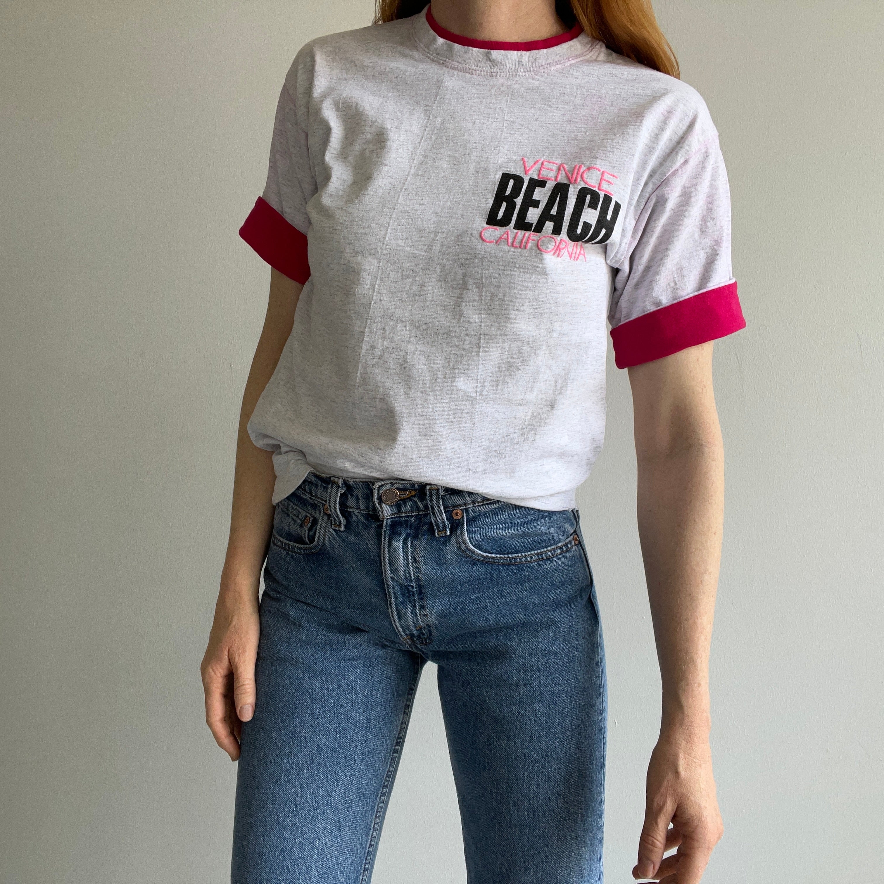 1980s Venice Beach Two Tone Tourist Tee - Color Bleed