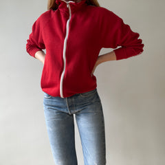 1970s Red Track Jacket Sweatshirt - The Neck on This!
