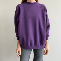 1980s Purple Sweatshirt with a Lovely Drop Pit