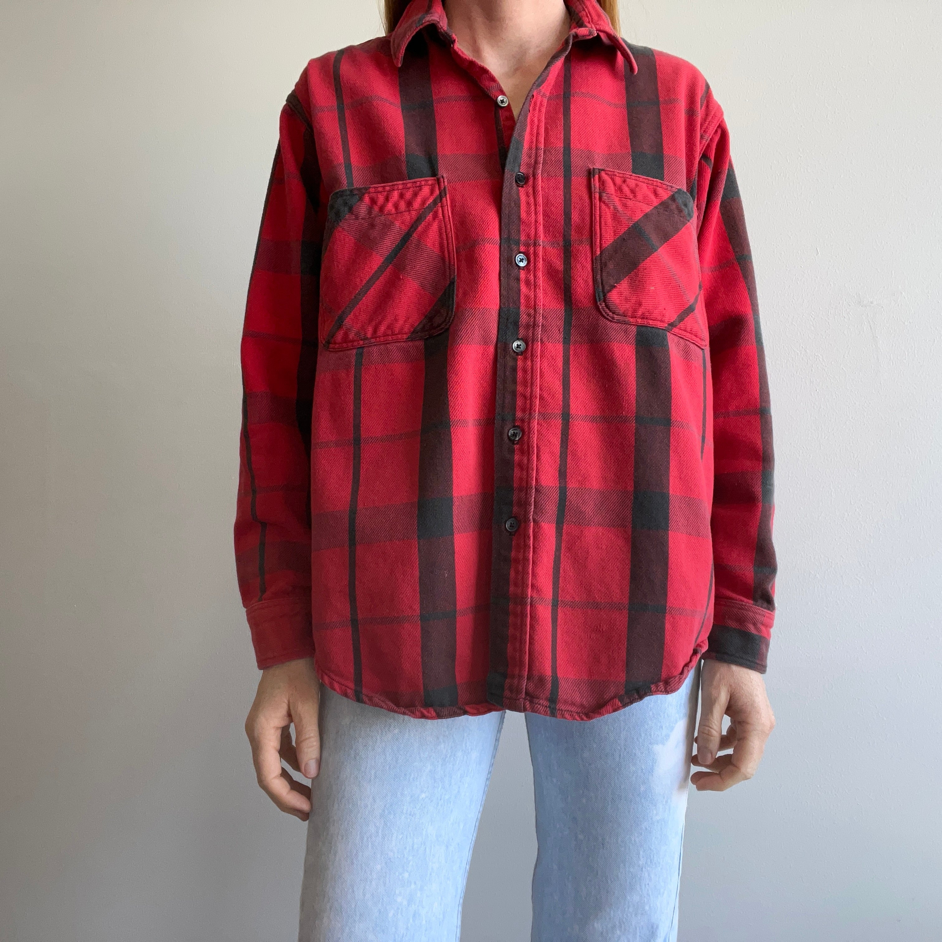 1980s/90s Big Mac by St. John's Bay Cotton Flannel with Mending