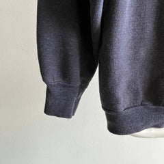 1970/80s Super Soft and Faded Cut Neck Navy/Black Sweatshirt - Flair