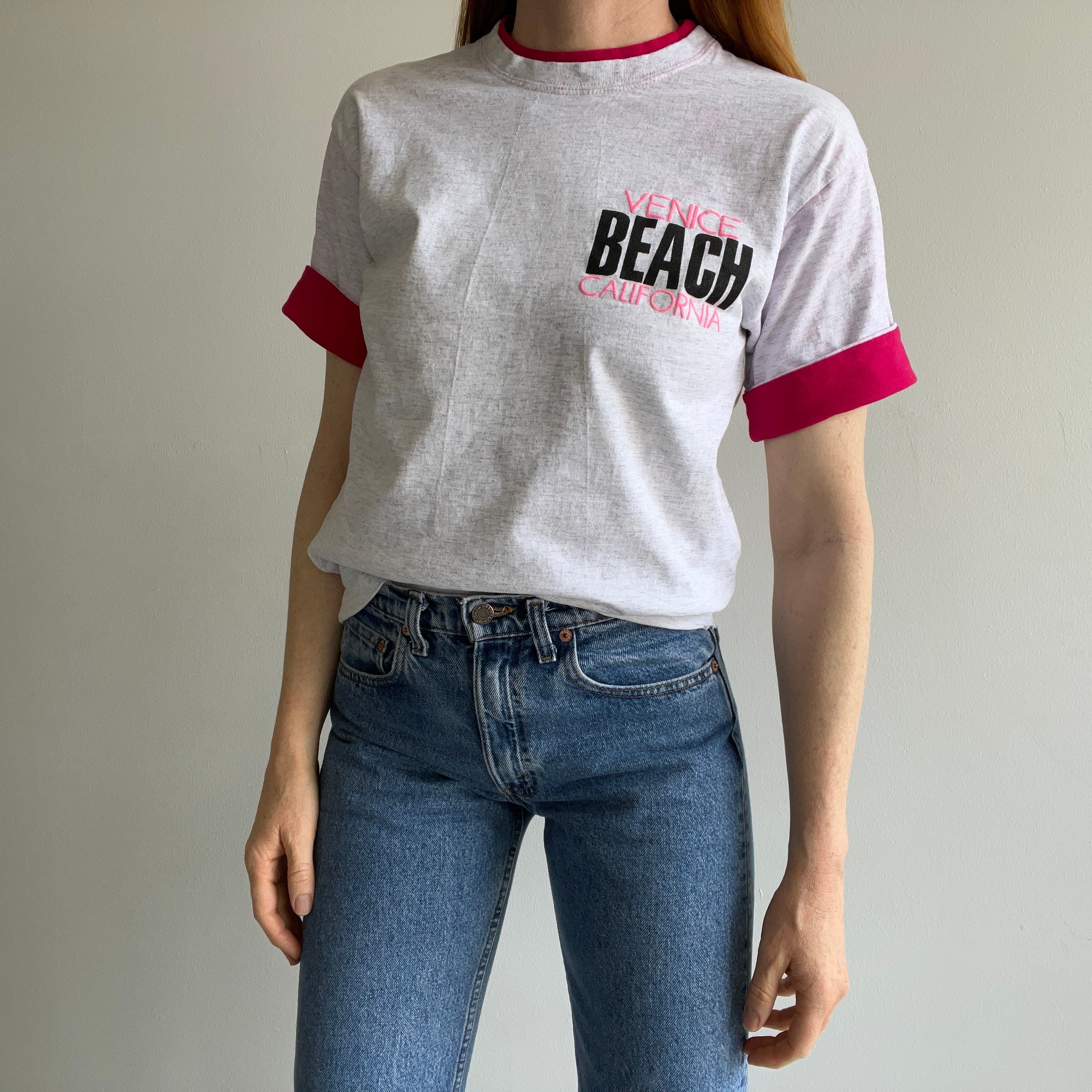 1980s Venice Beach Two Tone Tourist Tee - Color Bleed