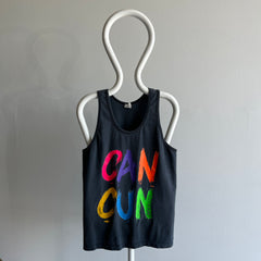 1980s Can-Cun Mexico Faded Black Tourist Tank Top