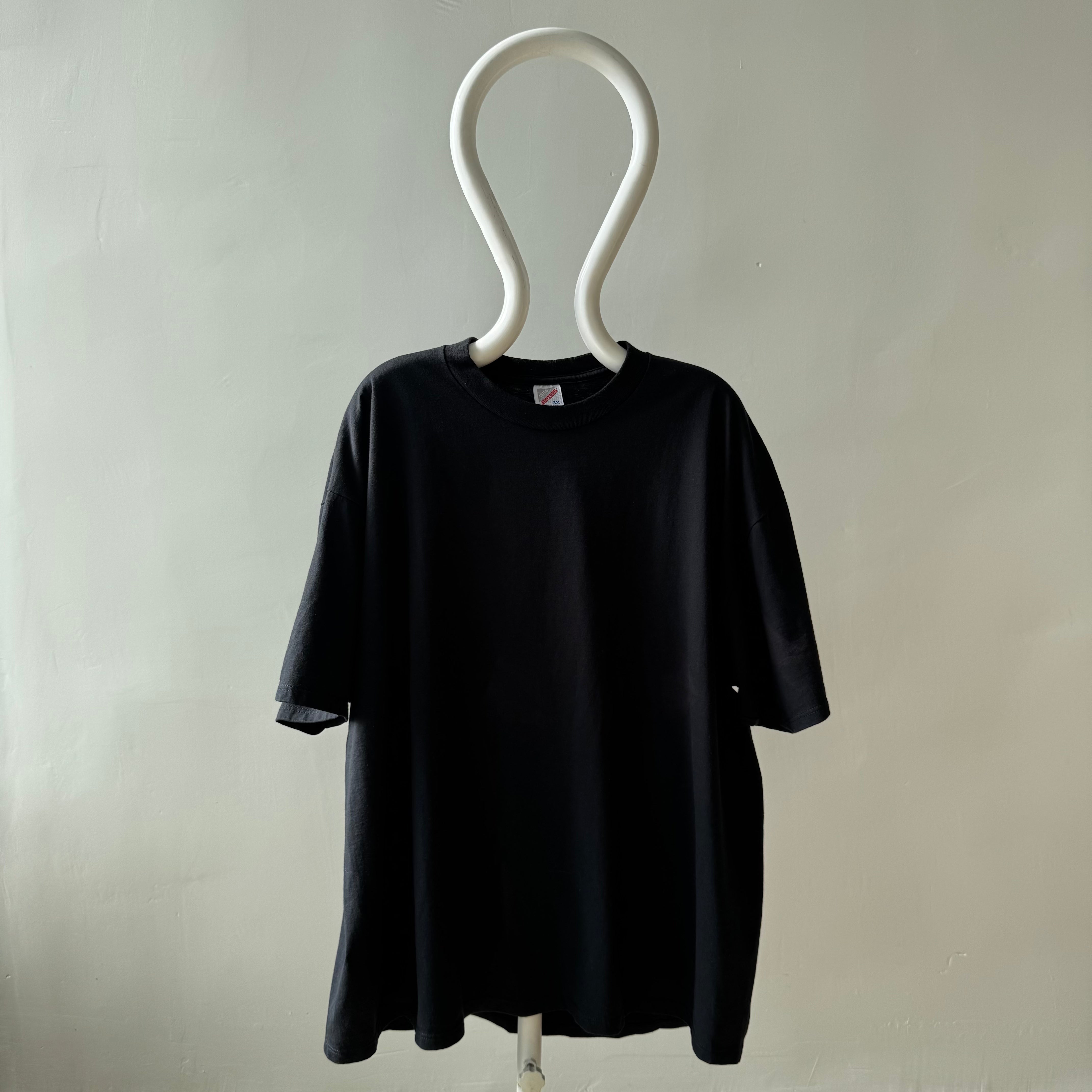 1980/90s 3XL Sun Faded Blank Black T-Shirt