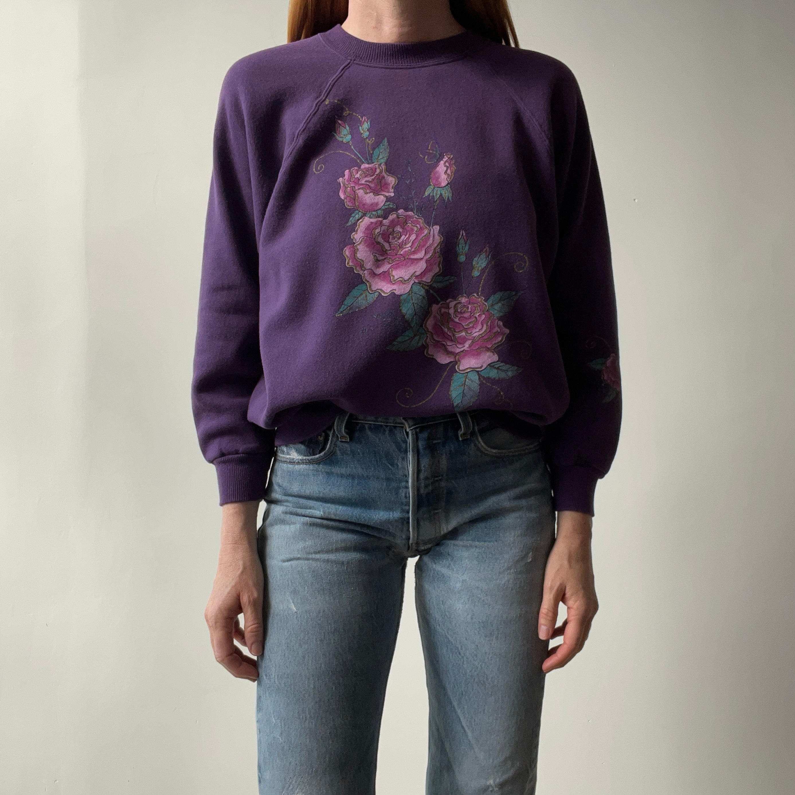 1980s Rose Sweatshirt - THE SLEEVES!