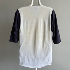 1980s Russell Brand Two Tone Color Block Henley 3/4 Sleeve T-Shirt