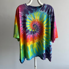 1980s Classic Tie Dye Cut Hem T-Shirt - Awesome Drape/Hang