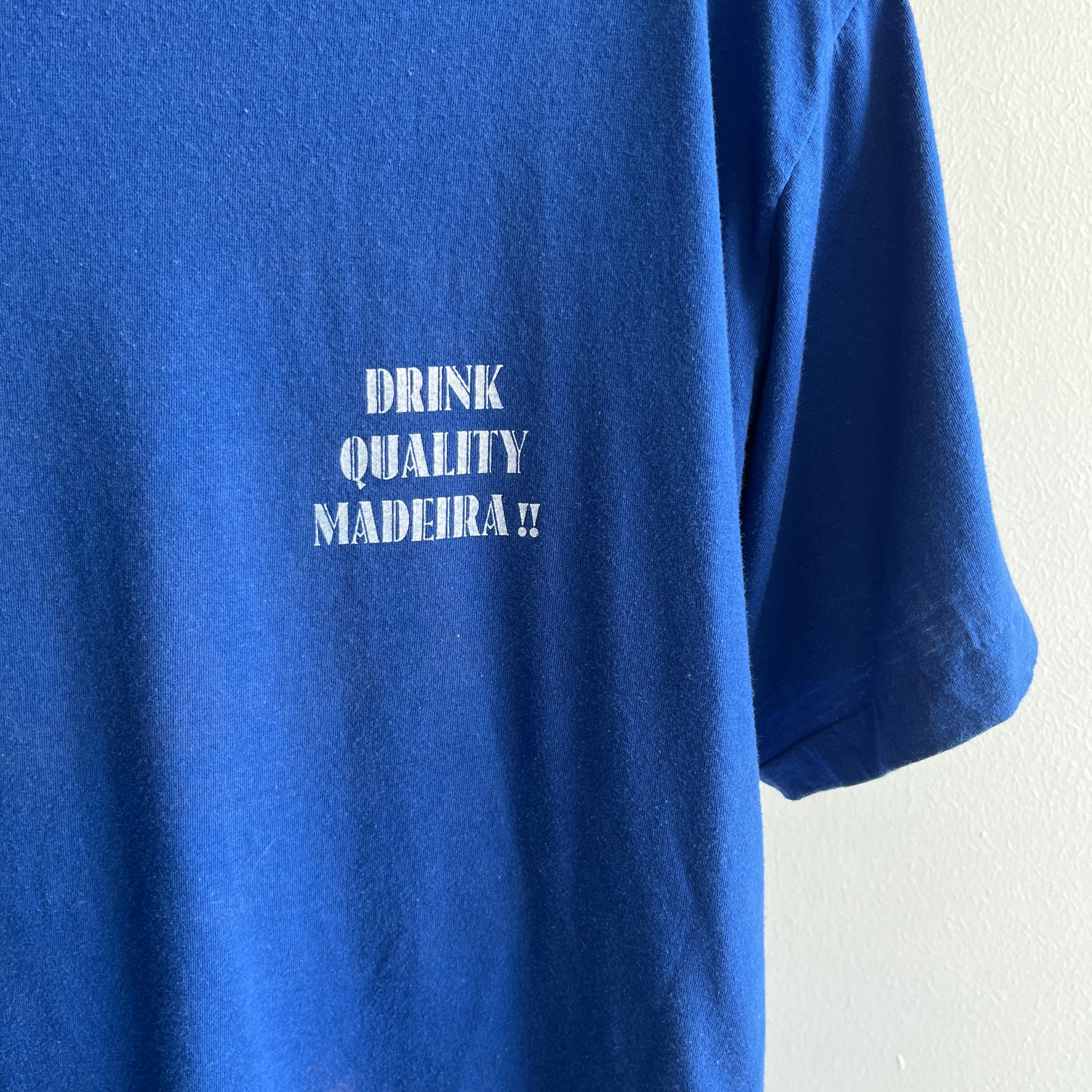 1980s Drink Quality Madeira - Leacocks Madeira Front and Back T-Shirt (Side Seams)