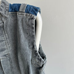 1980s !!! Bon Jour !!! Brand Two Tone Denim Vest - THIS!!!!