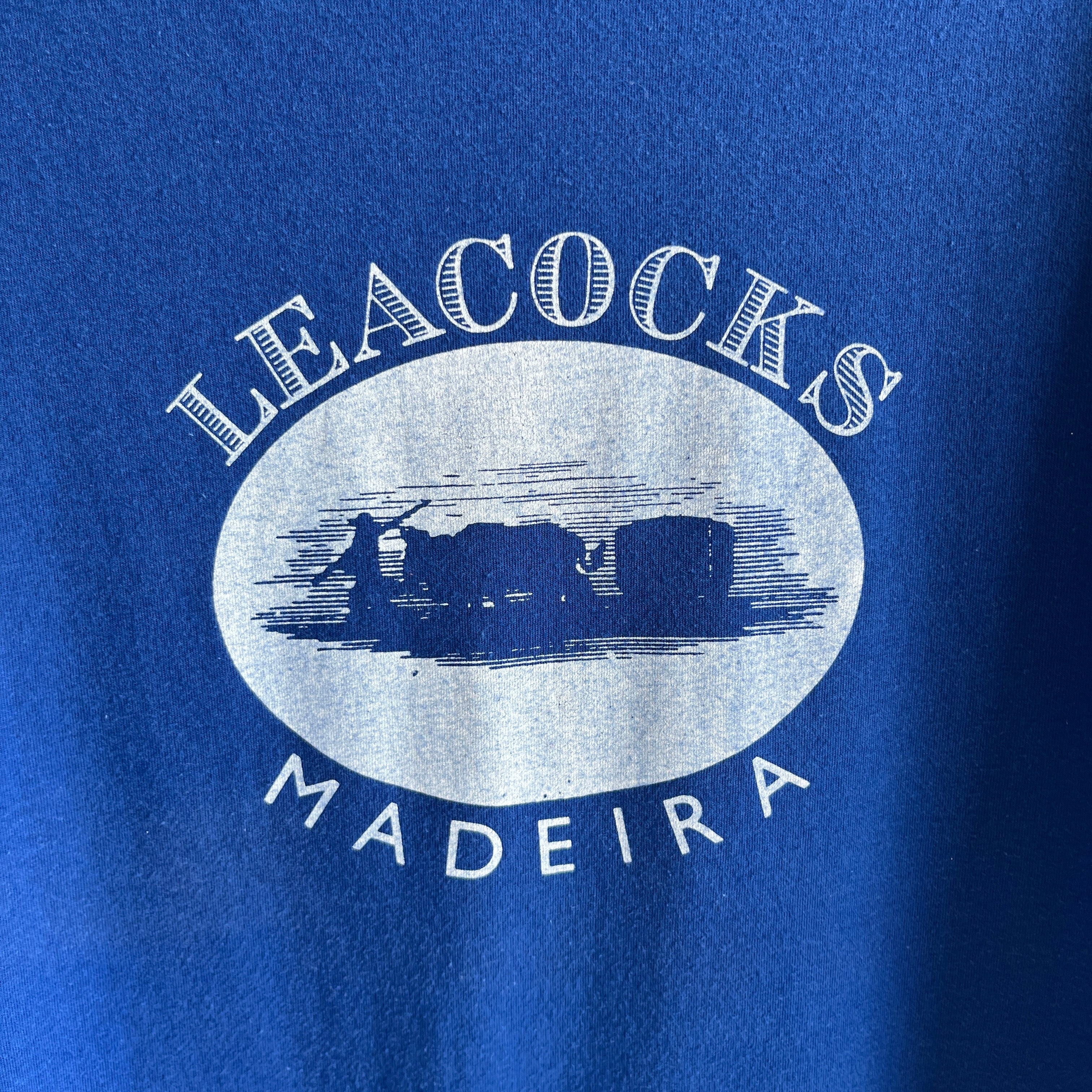 1980s Drink Quality Madeira - Leacocks Madeira Front and Back T-Shirt (Side Seams)