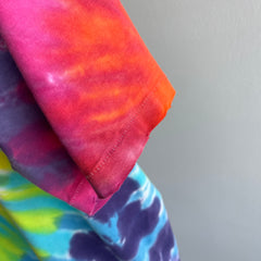 1980s Classic Tie Dye Cut Hem T-Shirt - Awesome Drape/Hang