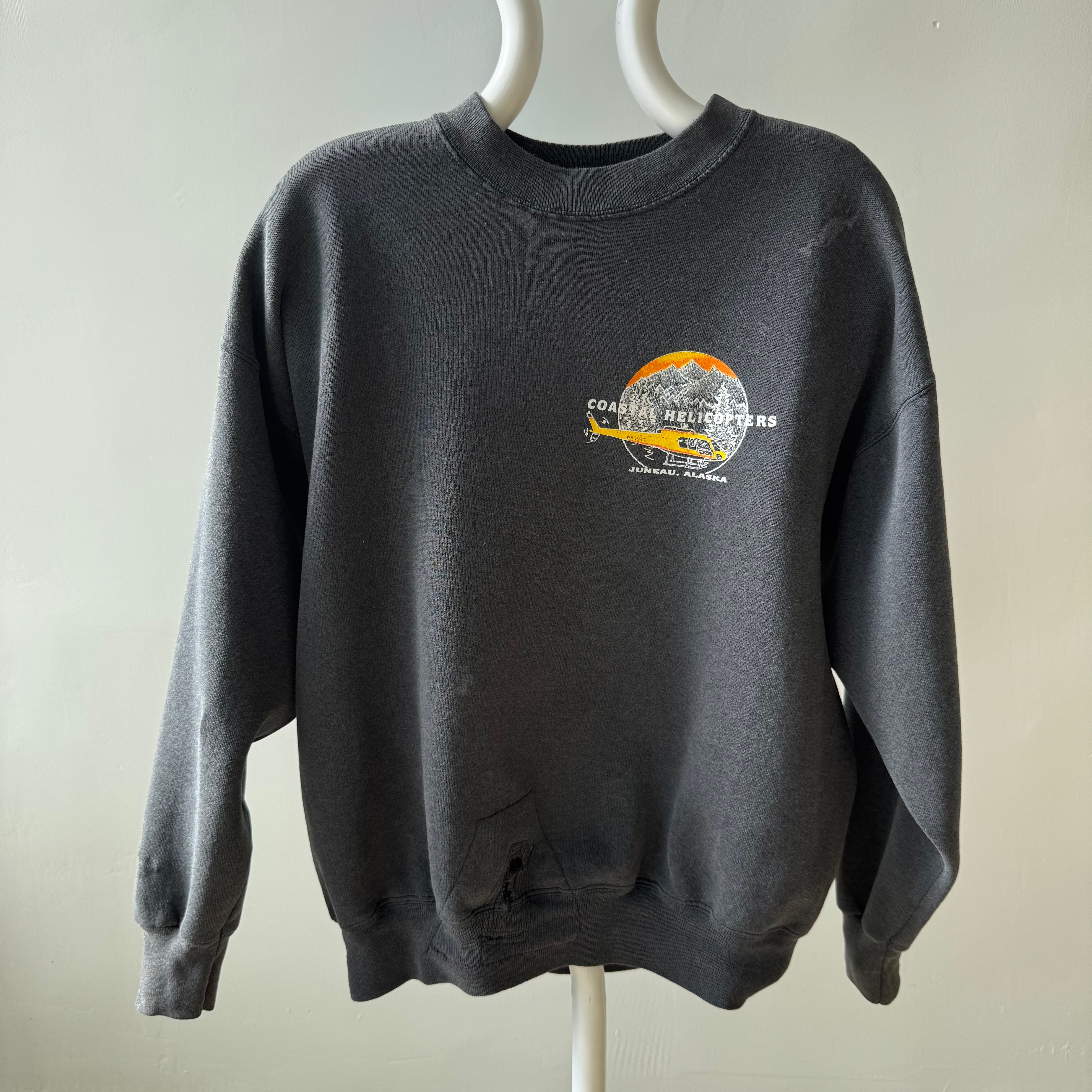 1990s Costal Helicopter Juneau, Alaska Front and Back Sweatshirt