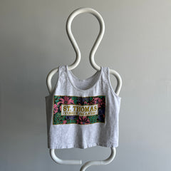 1980s St. Thomas Cropped Tank Top - Cotton. USA Made