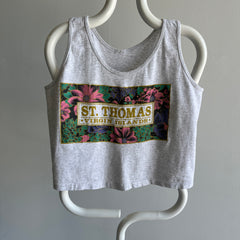 1980s St. Thomas Cropped Tank Top - Cotton. USA Made