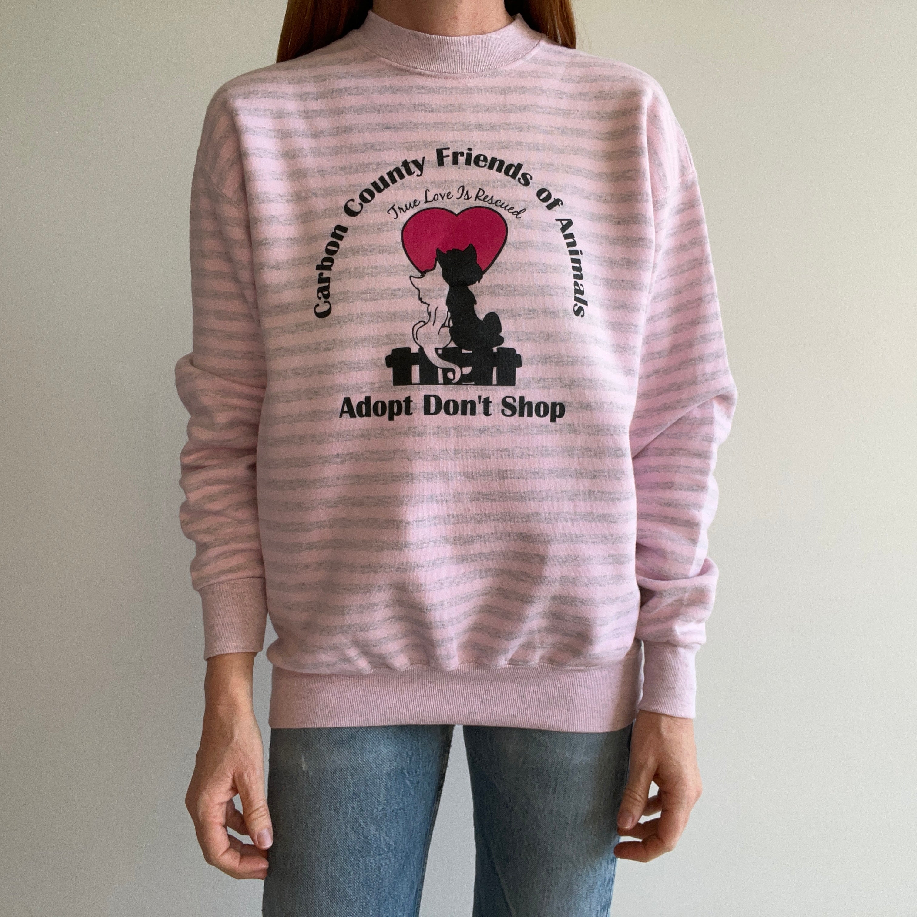 1980s Carbon County Friends of Animals - Adopt Don't Shop Sweatshirt - The Backside!