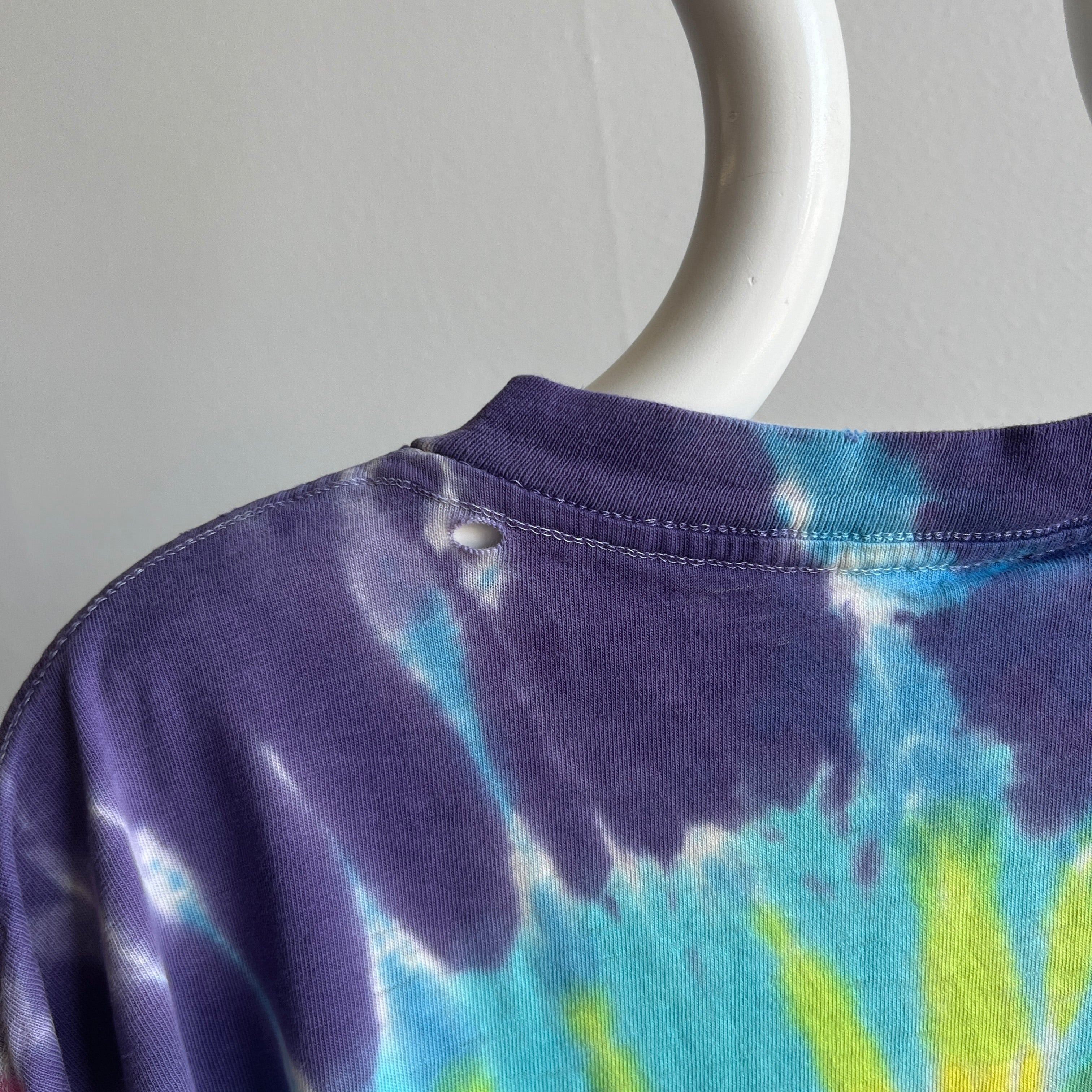 1980s Classic Tie Dye Cut Hem T-Shirt - Awesome Drape/Hang