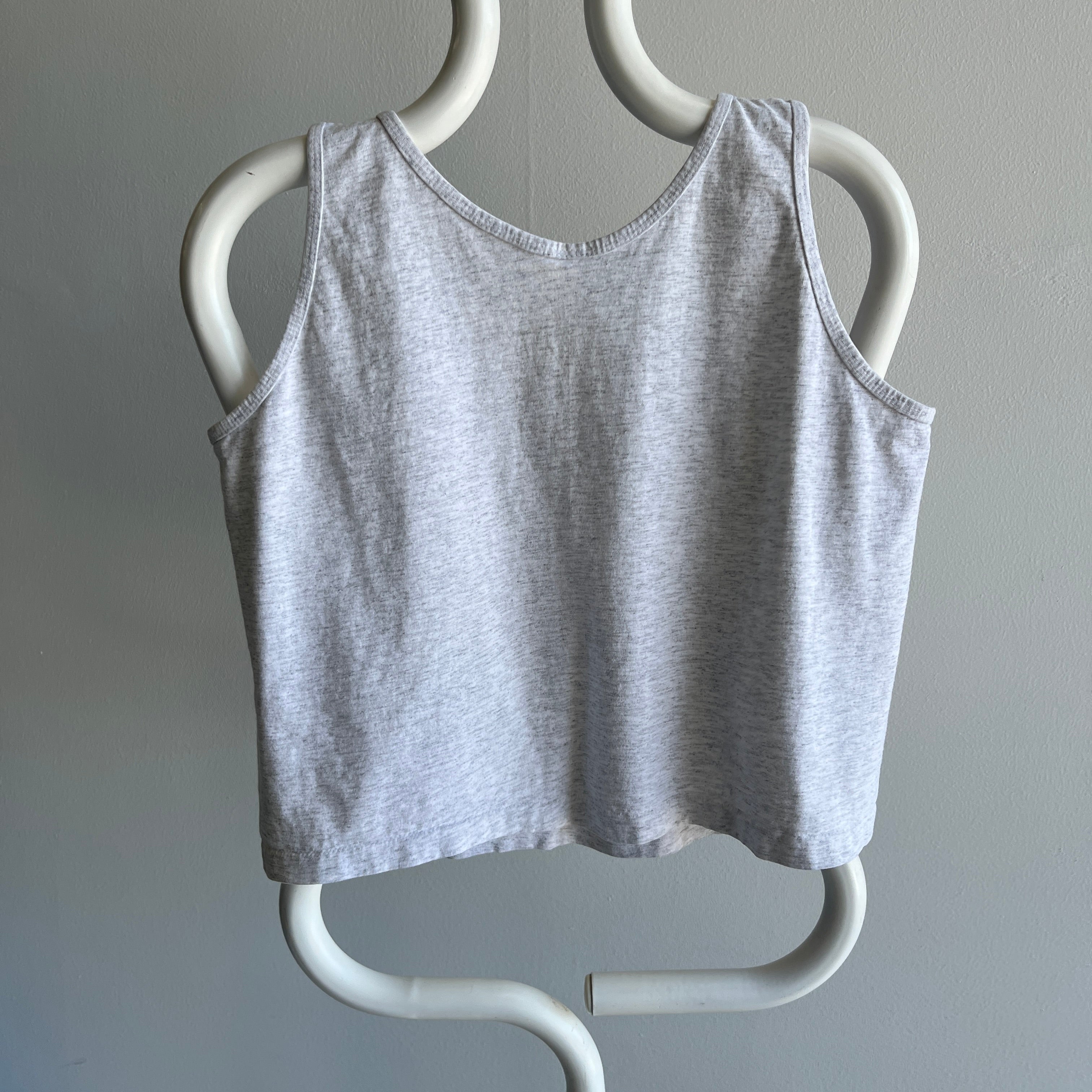 1980s St. Thomas Cropped Tank Top - Cotton. USA Made