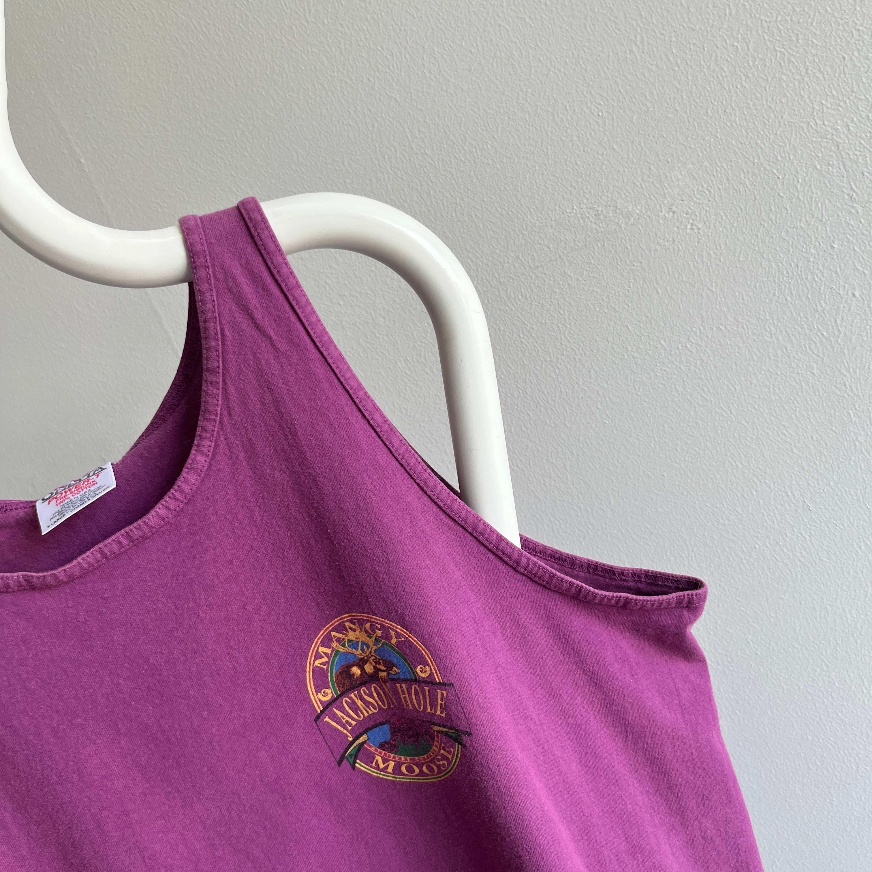 1990s Mangy Jackson Hole Moose Cotton Tank Top