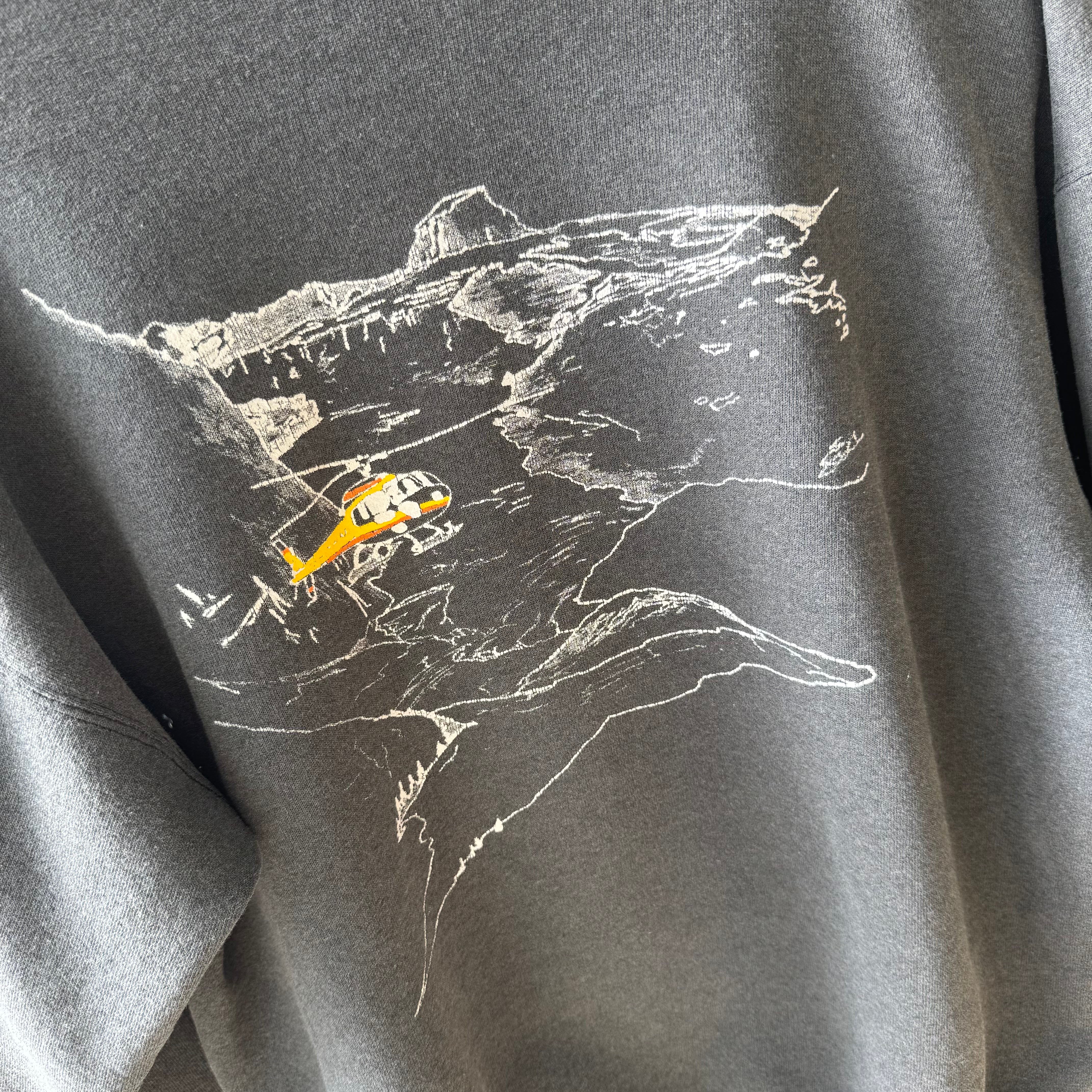 1990s Costal Helicopter Juneau, Alaska Front and Back Sweatshirt