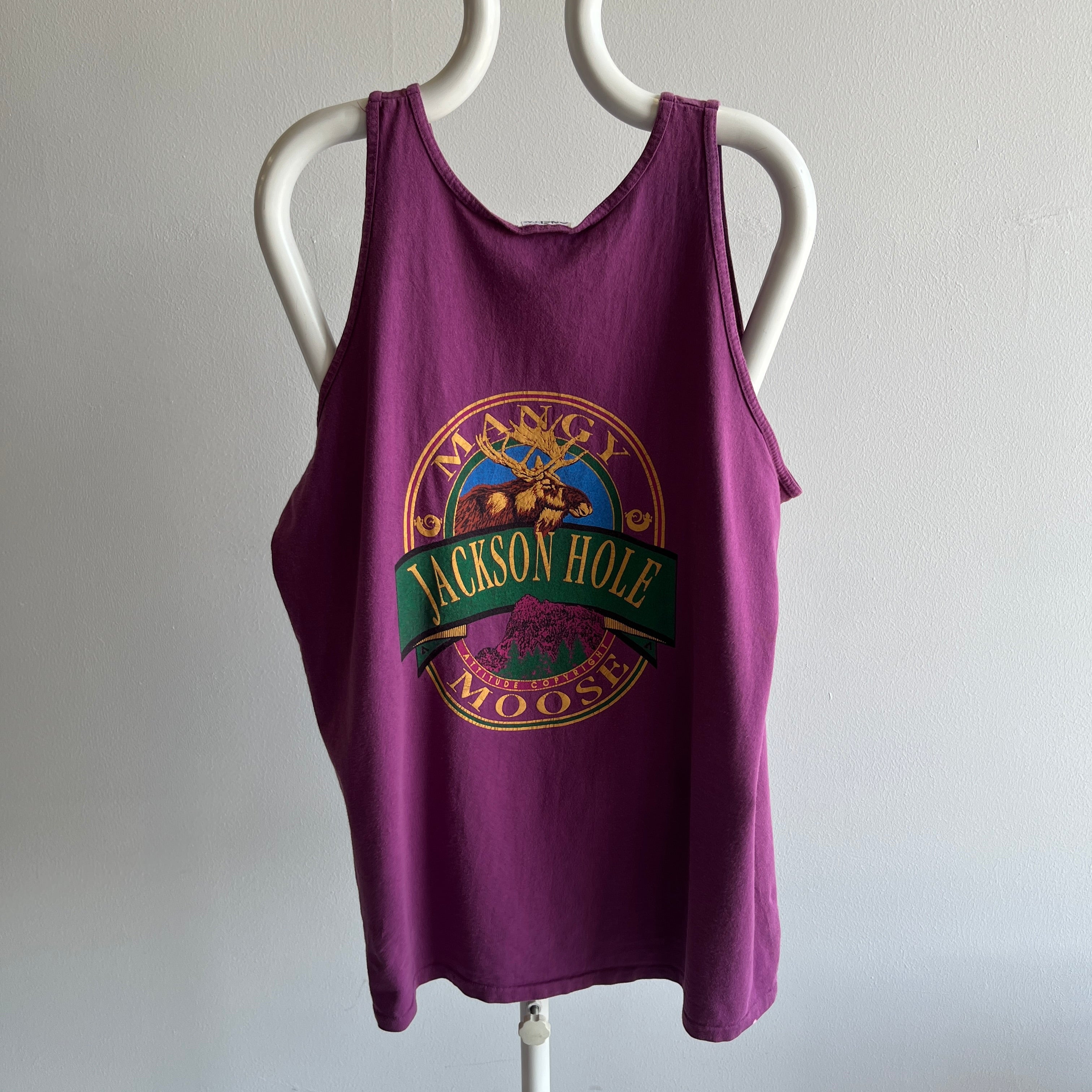 1990s Mangy Jackson Hole Moose Cotton Tank Top