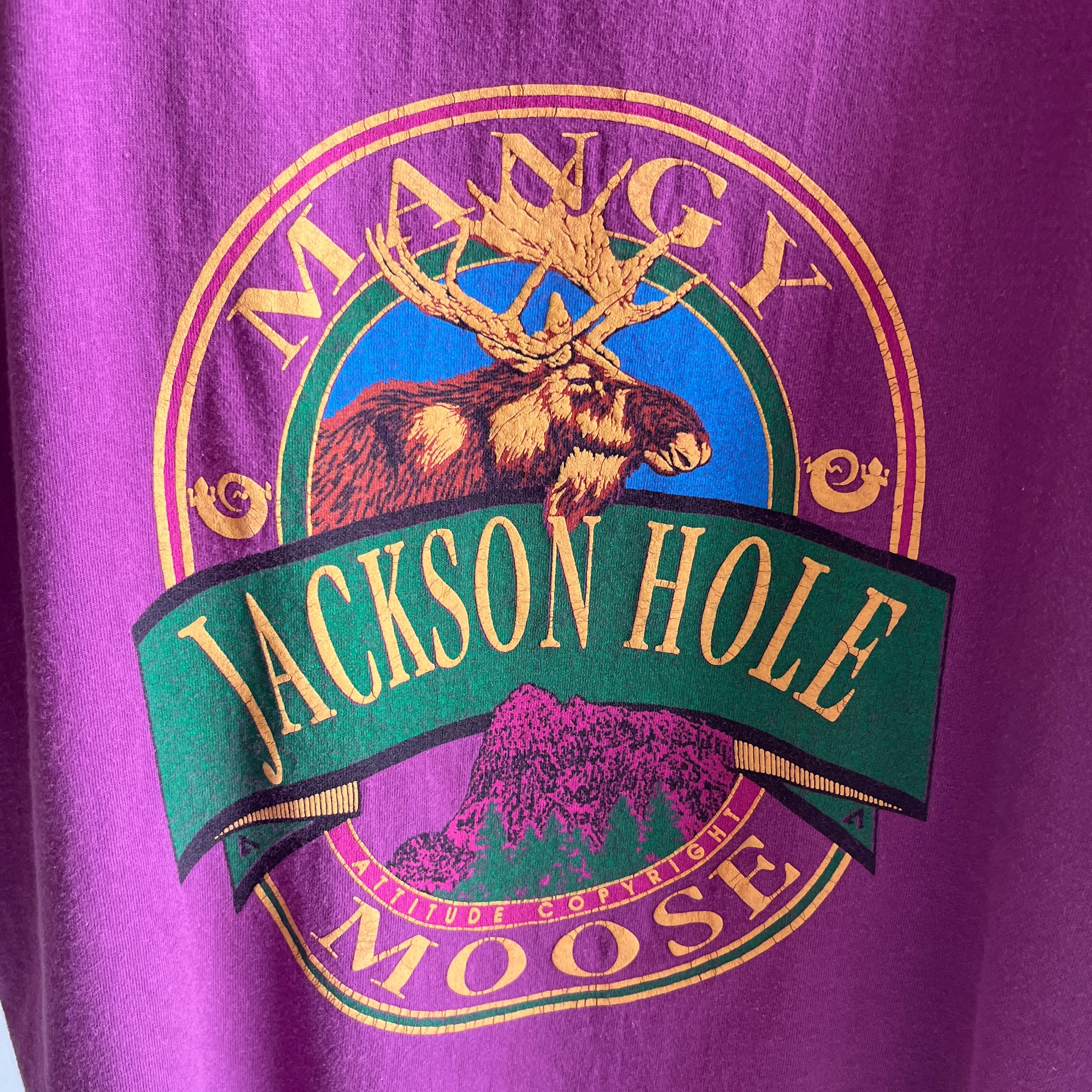 1990s Mangy Jackson Hole Moose Cotton Tank Top