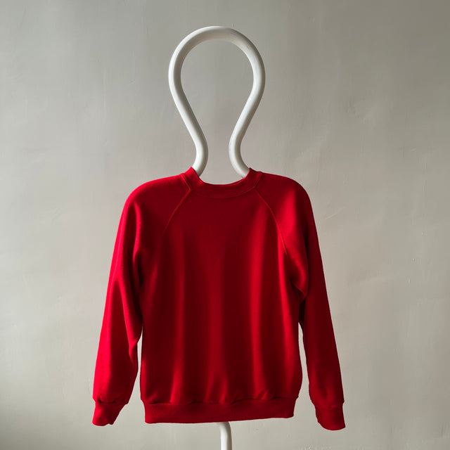 1980s Super Soft Bright Red Raglan Sweatshirt