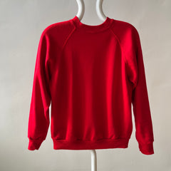 1980s Super Soft Bright Red Raglan Sweatshirt