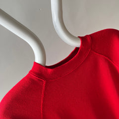 1980s Super Soft Bright Red Raglan Sweatshirt