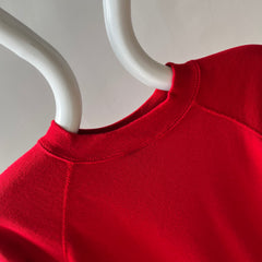 1980s Super Soft Bright Red Raglan Sweatshirt