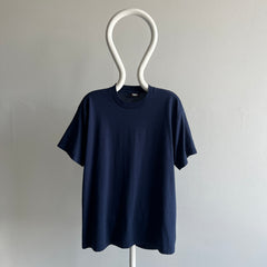 1980s Blank Navy Crew Neck By Screen Stars