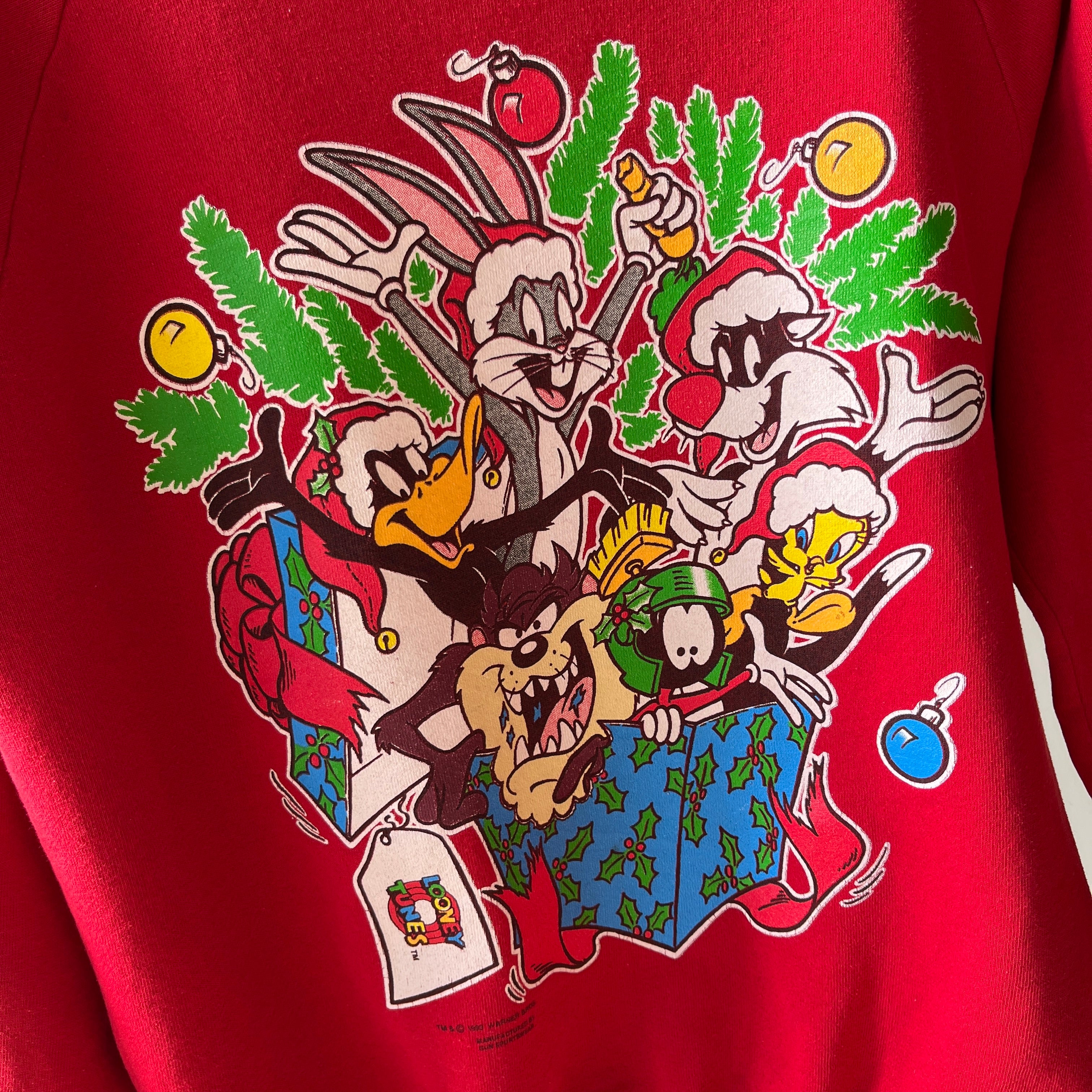 1993 Looney Tunes - The Whole Gang - Christmas Sweatshirt