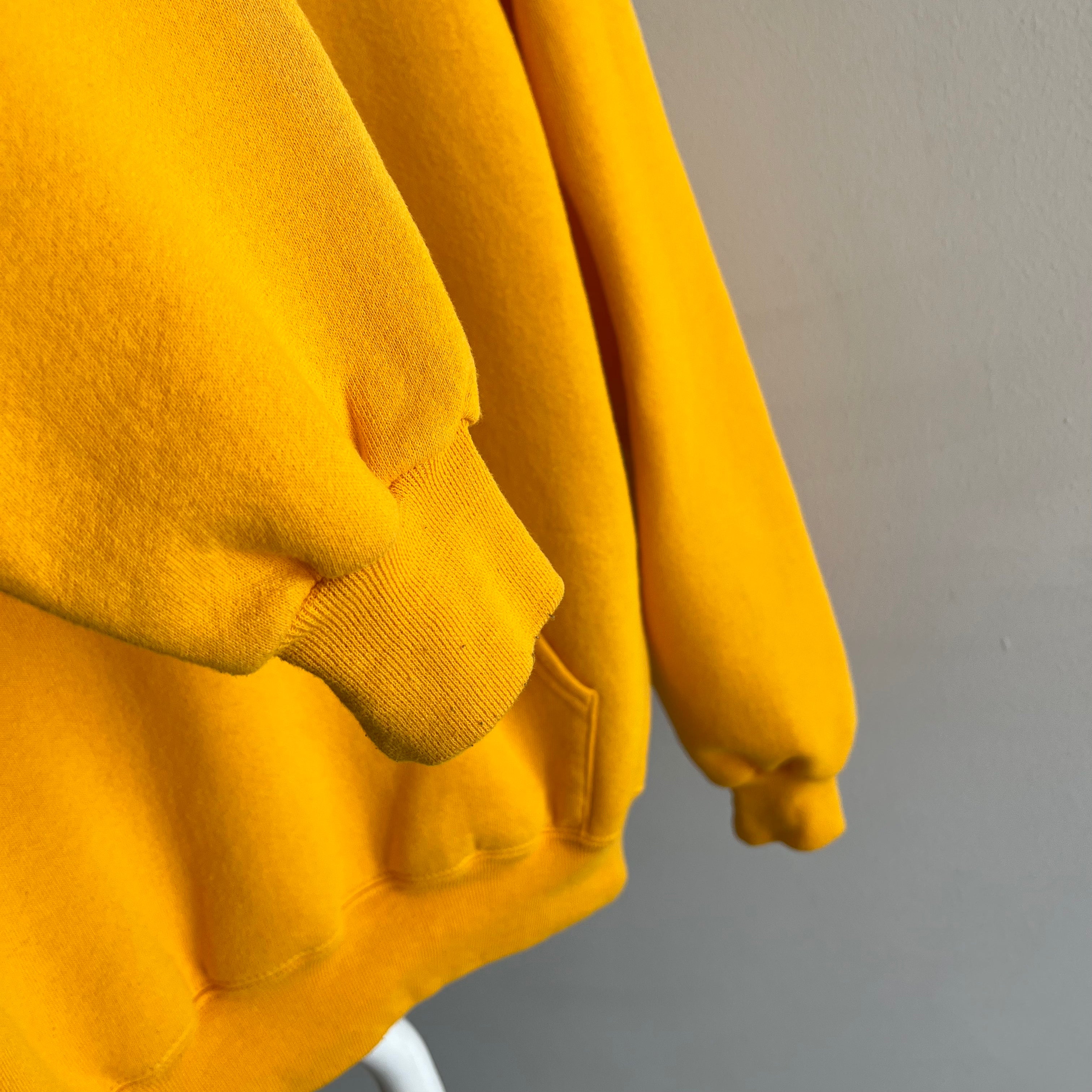 1980s Mustard/Marigold Yellow Pullover Hoodie