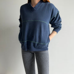 1970s Mended Heavyweight Structured Van Court Sweatshirt with Pockets - Personal Collection Piece