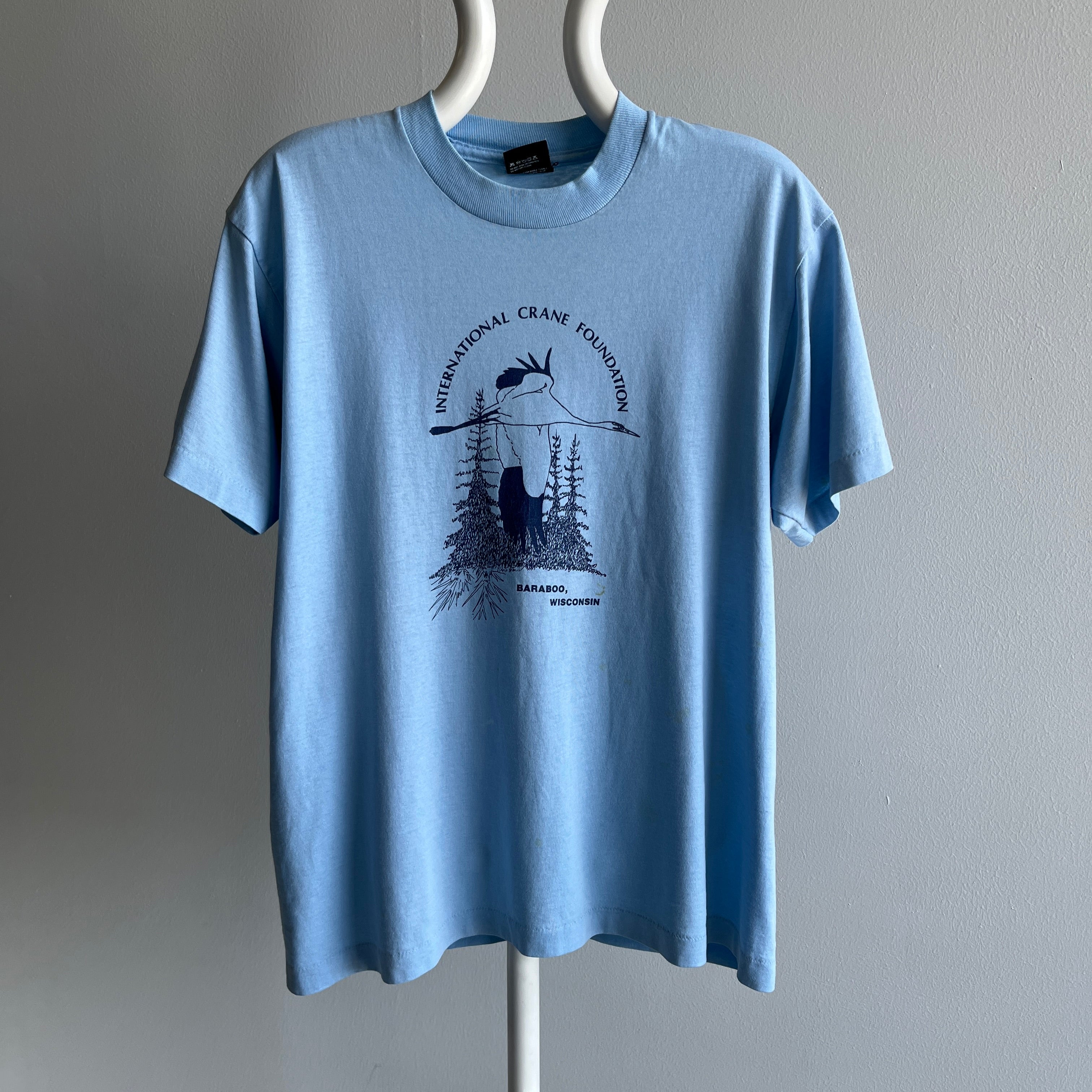 1980s International Crane Foundation Baraboo, Wisconsin T-Shirt