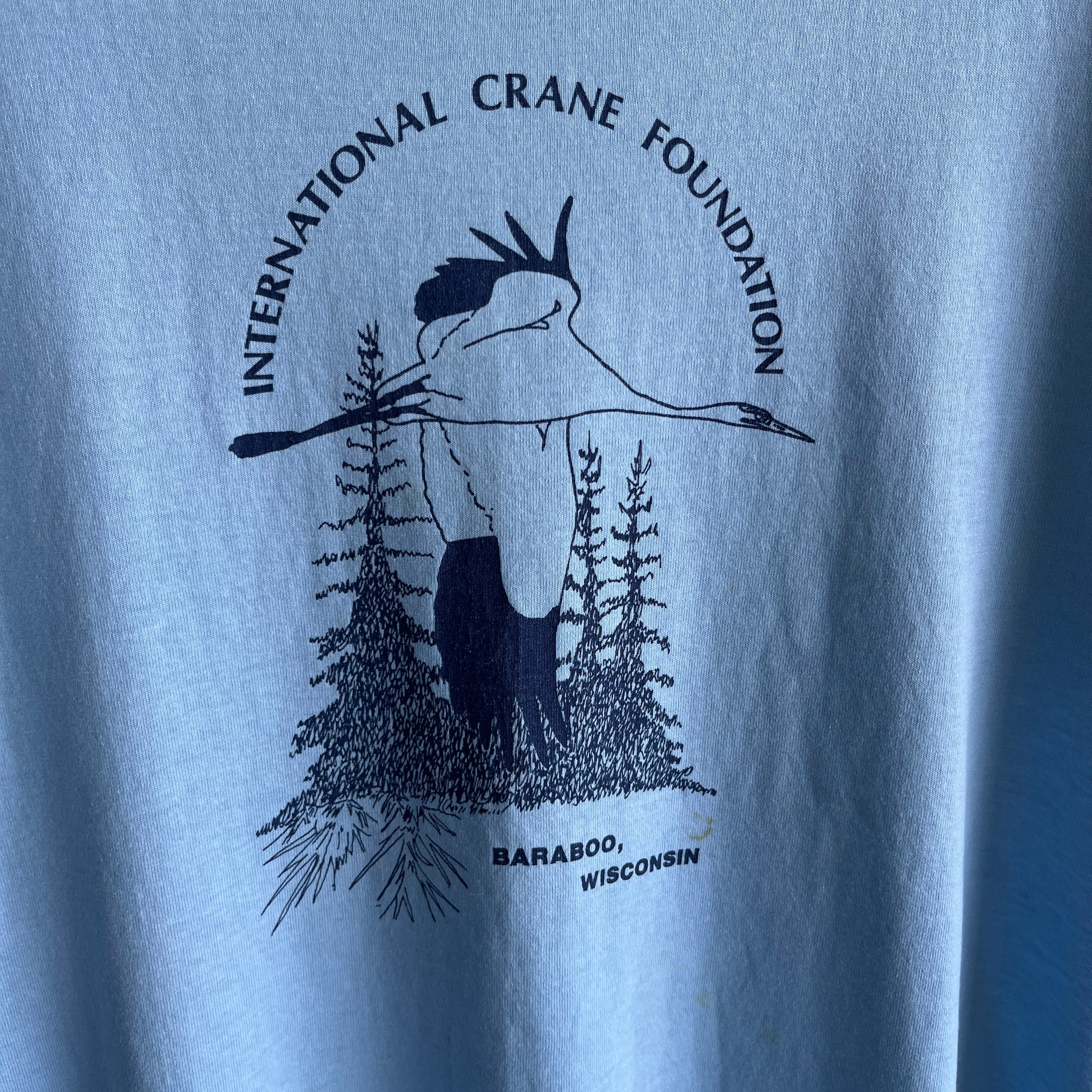 1980s International Crane Foundation Baraboo, Wisconsin T-Shirt